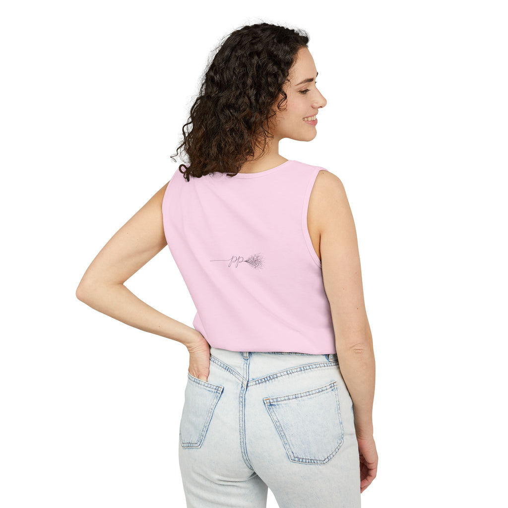 Cougar Puberty Era Tank Top — Funny Line Art Cougar Shirt, Minimalist Cat Graphic Tee, PolishedPanic Sleeveless Summer Top