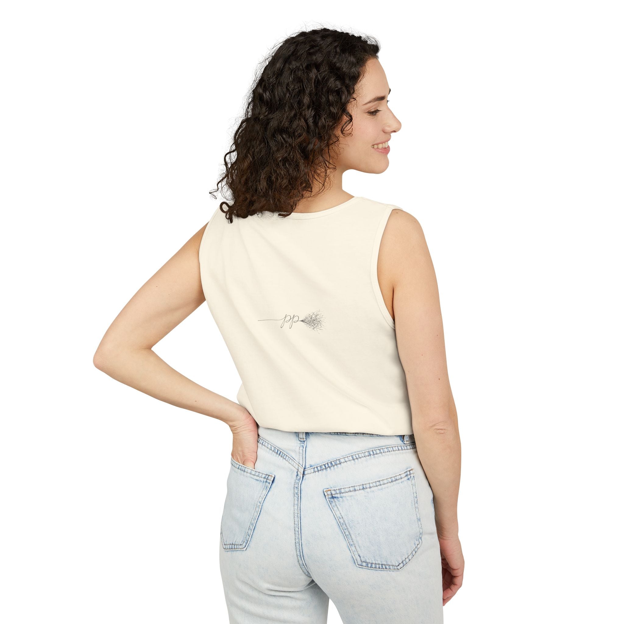 Cougar Puberty Era Tank Top — Funny Line Art Cougar Shirt, Minimalist Cat Graphic Tee, PolishedPanic Sleeveless Summer Top
