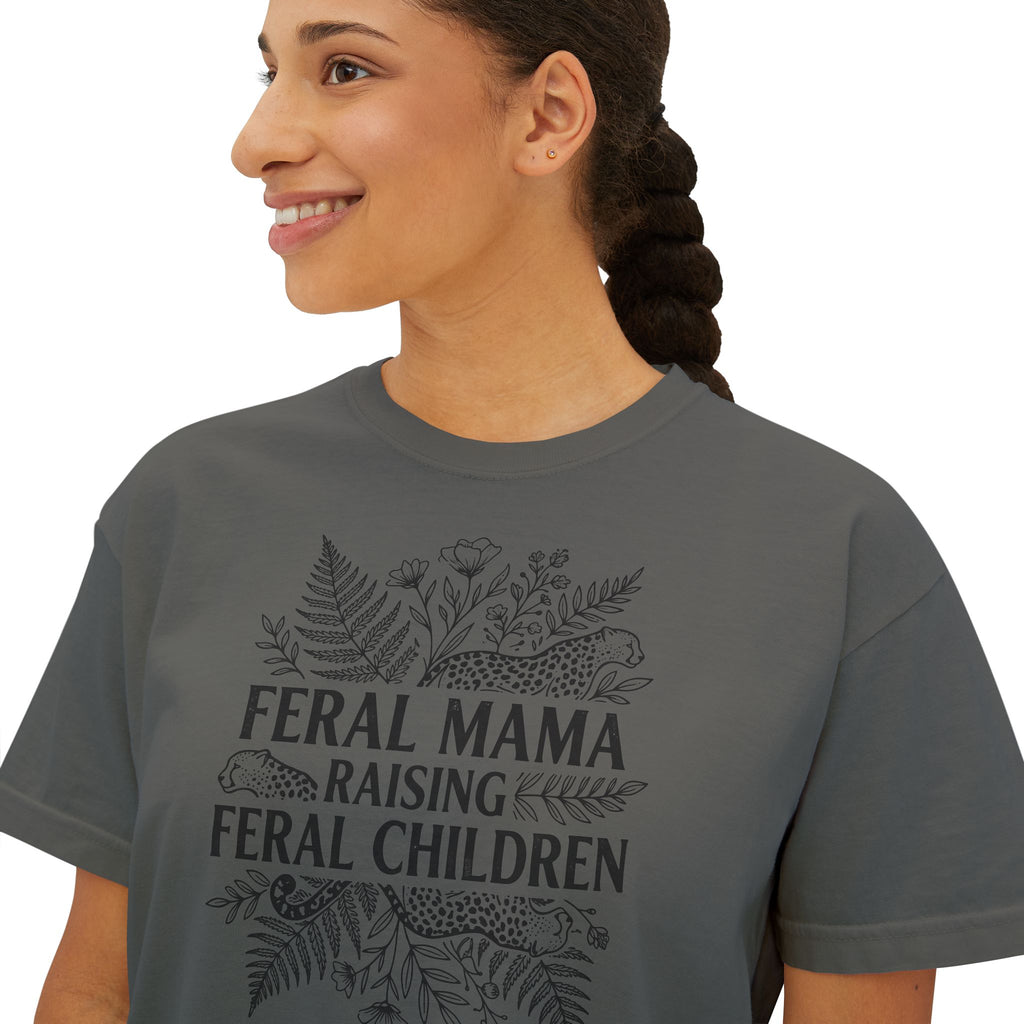Feral Mama Raising Feral Children Boxy Tee