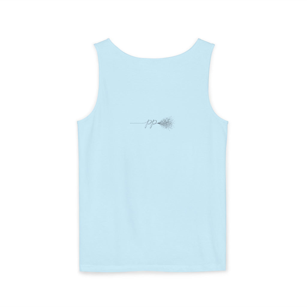 Cougar Puberty Era Tank Top — Funny Line Art Cougar Shirt, Minimalist Cat Graphic Tee, PolishedPanic Sleeveless Summer Top