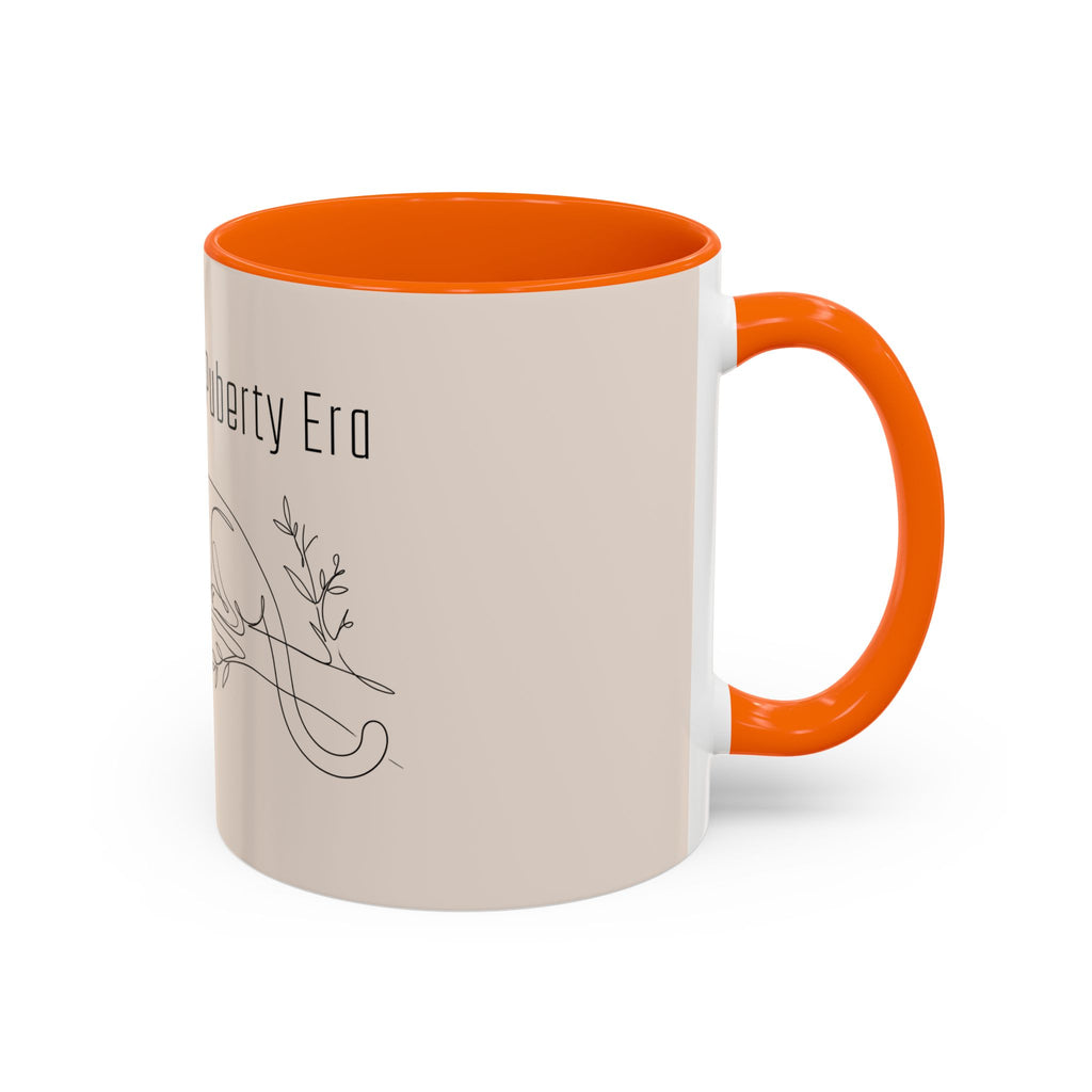 In My Cougar Puberty Era Mug — Funny Line Art Cougar Coffee Cup, Ceramic Accent Mug, PolishedPanic Cute Cat Gift for Her