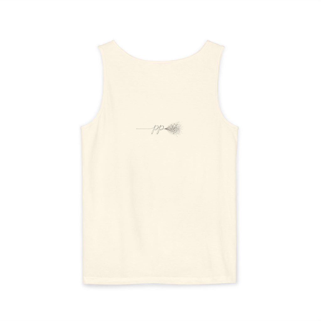 Cougar Puberty Era Tank Top — Funny Line Art Cougar Shirt, Minimalist Cat Graphic Tee, PolishedPanic Sleeveless Summer Top