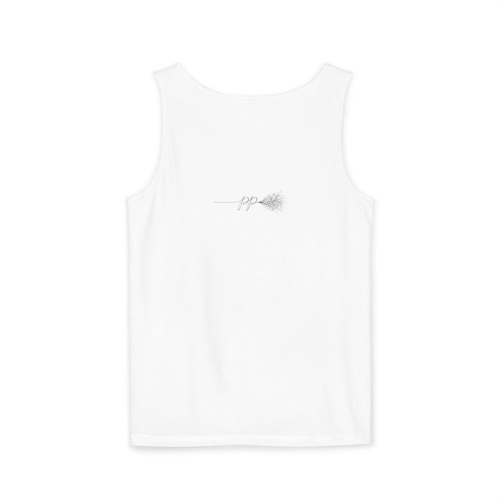 Cougar Puberty Era Tank Top — Funny Line Art Cougar Shirt, Minimalist Cat Graphic Tee, PolishedPanic Sleeveless Summer Top
