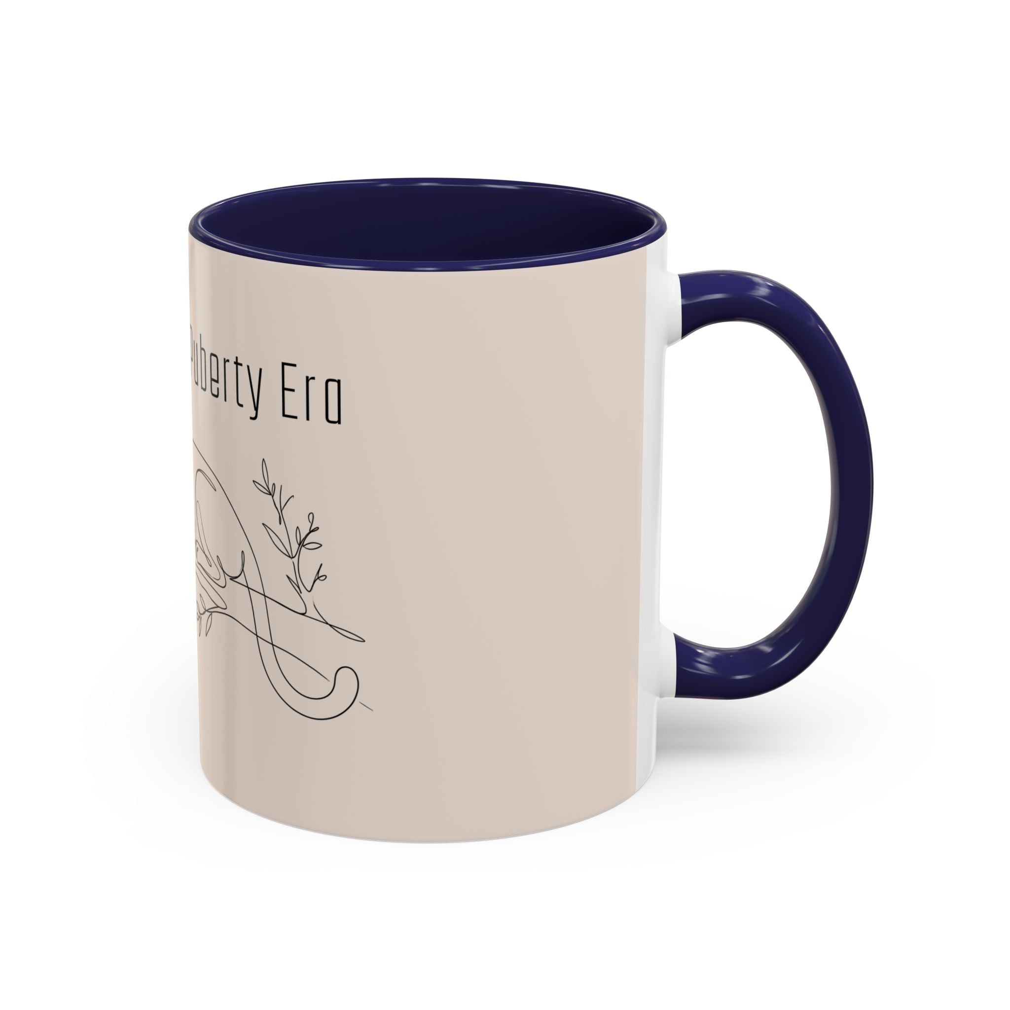 In My Cougar Puberty Era Mug — Funny Line Art Cougar Coffee Cup, Ceramic Accent Mug, PolishedPanic Cute Cat Gift for Her