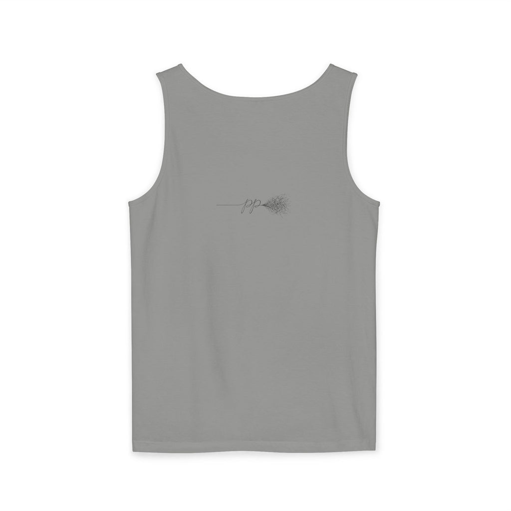 Cougar Puberty Era Tank Top — Funny Line Art Cougar Shirt, Minimalist Cat Graphic Tee, PolishedPanic Sleeveless Summer Top