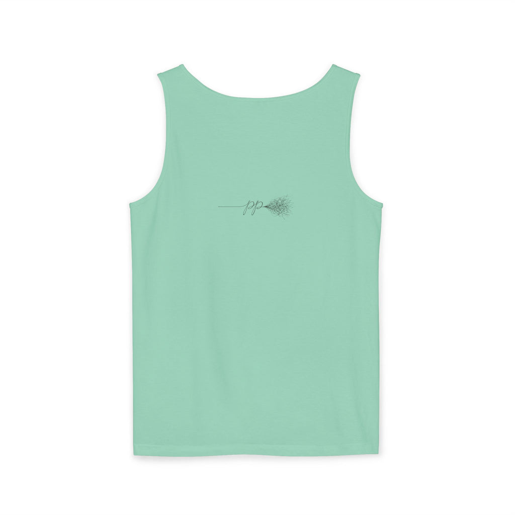Cougar Puberty Era Tank Top — Funny Line Art Cougar Shirt, Minimalist Cat Graphic Tee, PolishedPanic Sleeveless Summer Top