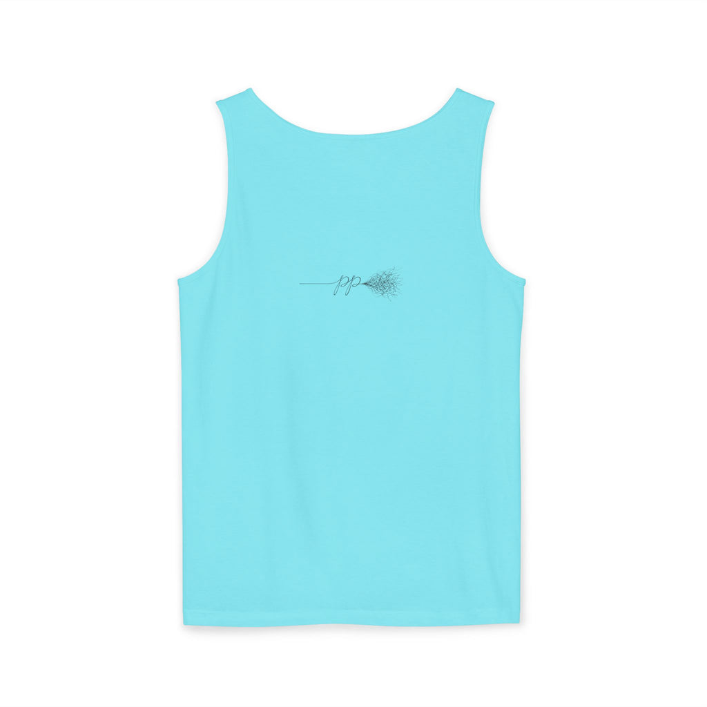 Cougar Puberty Era Tank Top — Funny Line Art Cougar Shirt, Minimalist Cat Graphic Tee, PolishedPanic Sleeveless Summer Top
