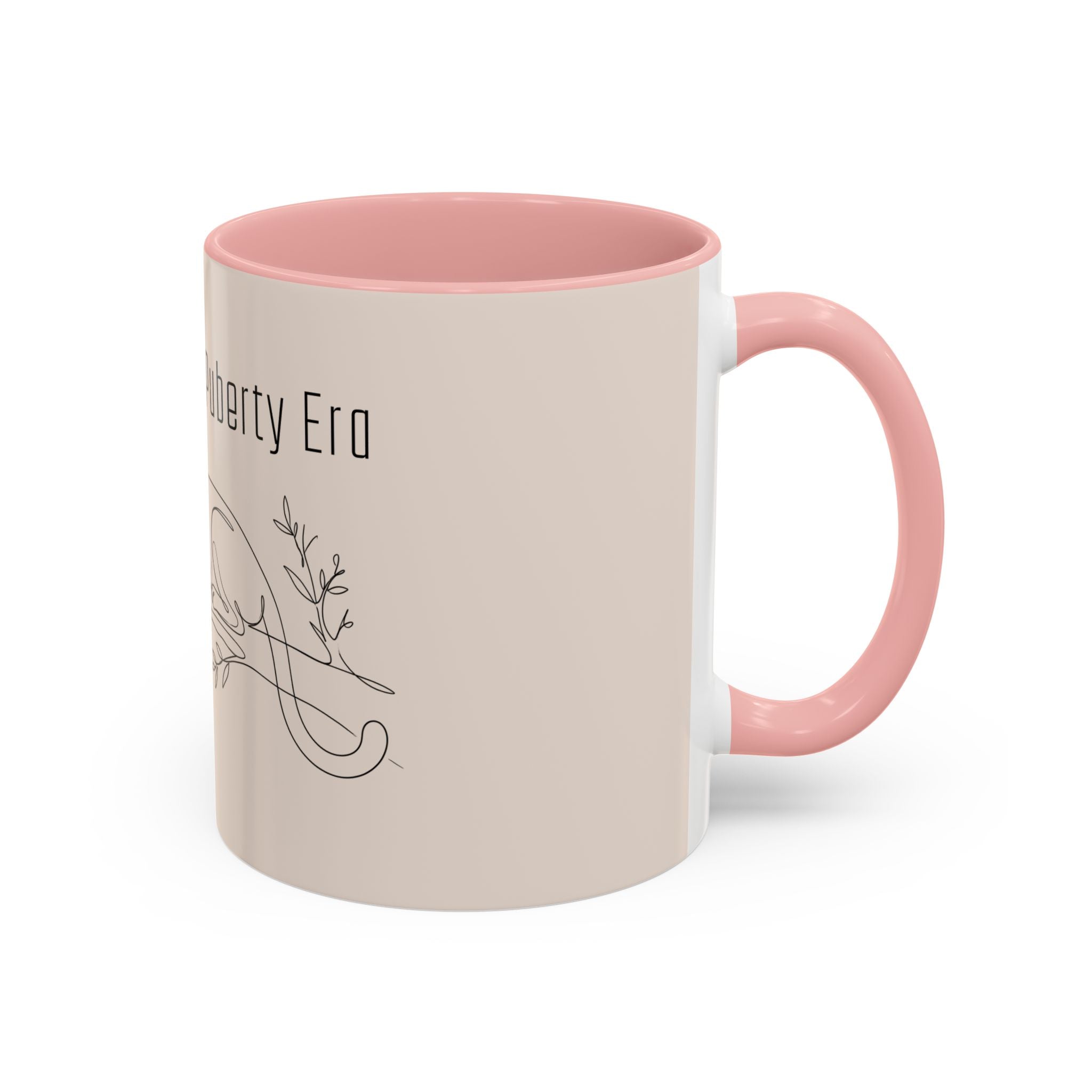 In My Cougar Puberty Era Mug — Funny Line Art Cougar Coffee Cup, Ceramic Accent Mug, PolishedPanic Cute Cat Gift for Her