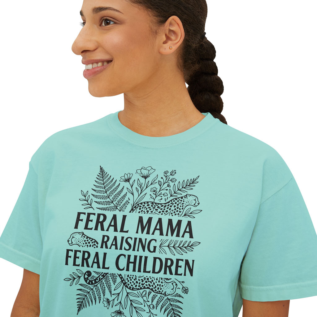 Feral Mama Raising Feral Children Boxy Tee