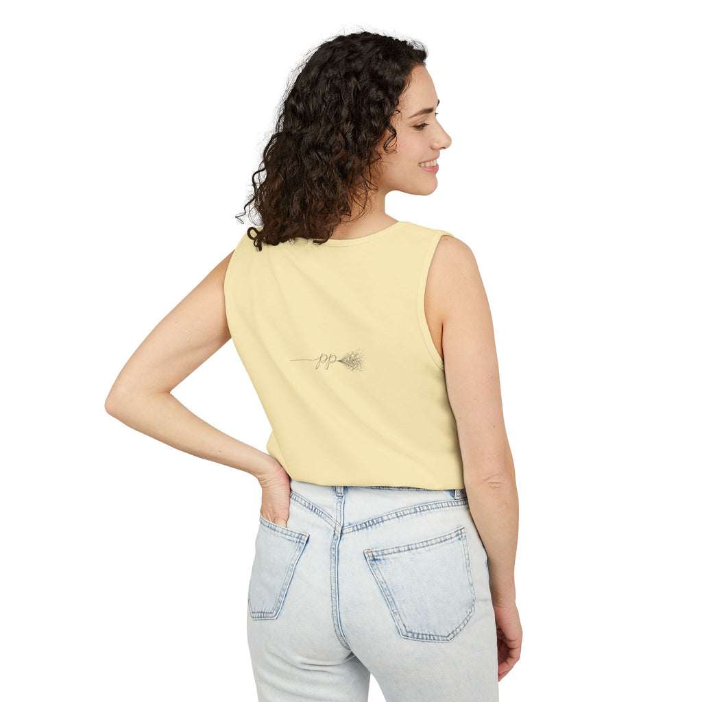 Cougar Puberty Era Tank Top — Funny Line Art Cougar Shirt, Minimalist Cat Graphic Tee, PolishedPanic Sleeveless Summer Top
