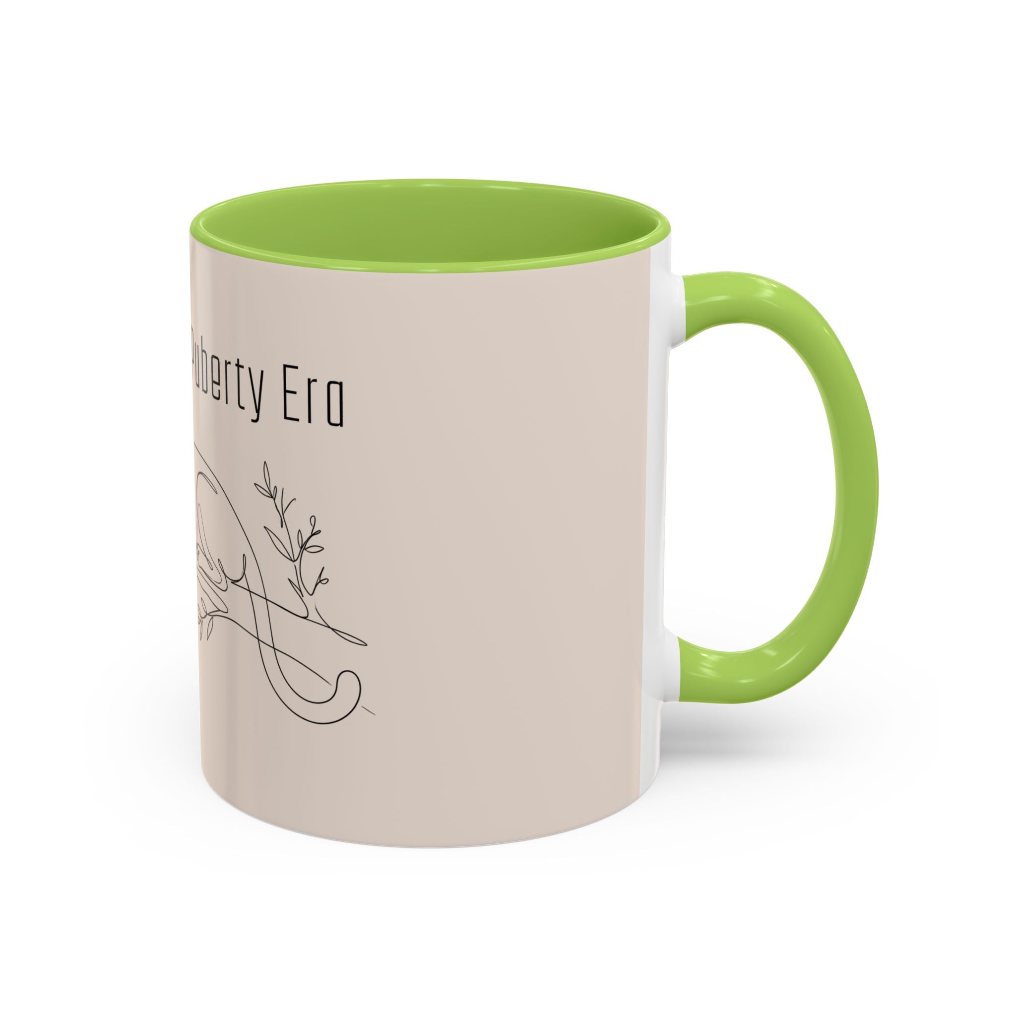 In My Cougar Puberty Era Mug — Funny Line Art Cougar Coffee Cup, Ceramic Accent Mug, PolishedPanic Cute Cat Gift for Her
