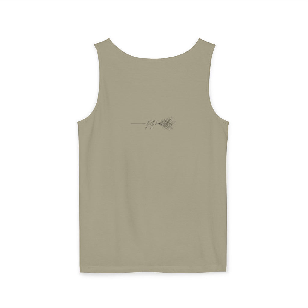 Cougar Puberty Era Tank Top — Funny Line Art Cougar Shirt, Minimalist Cat Graphic Tee, PolishedPanic Sleeveless Summer Top